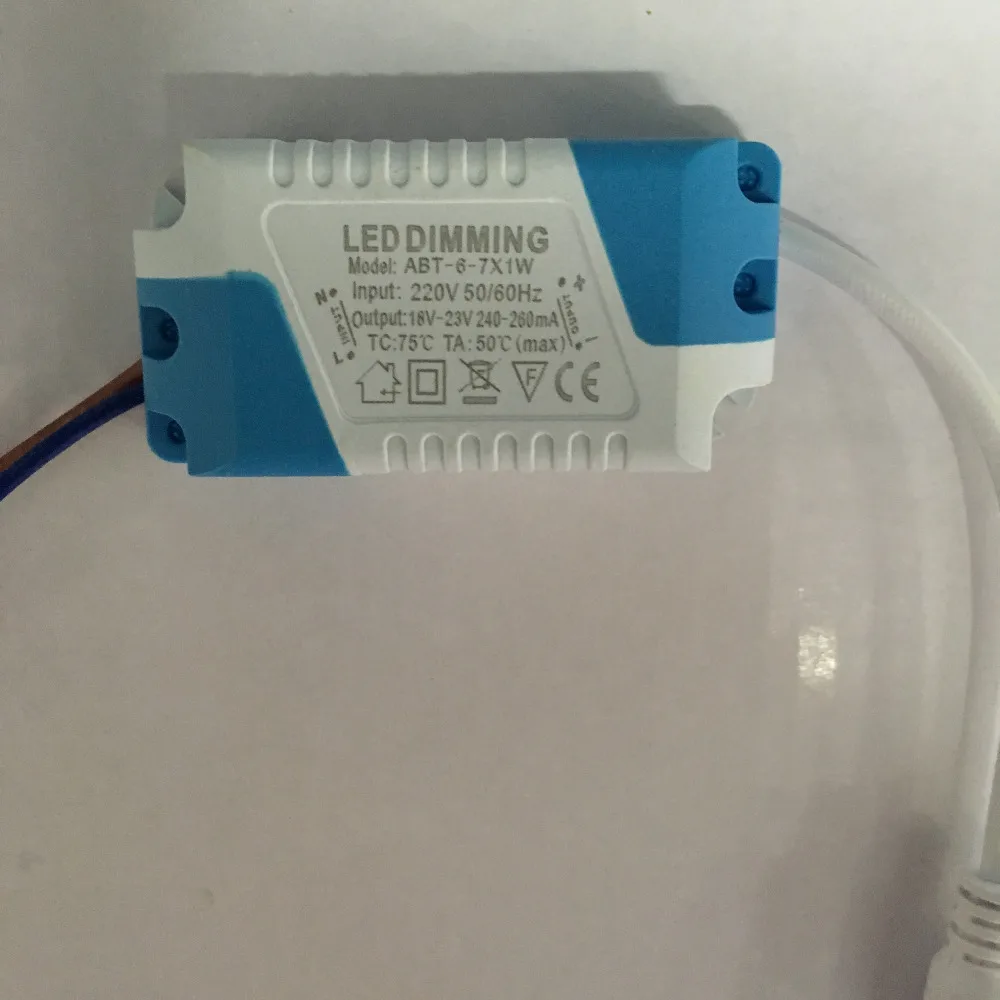 

Dimmer Driver 6-7x1W DC 18-23V 240-260mA 6W-7W Constant Current AC 110 / 220V For Dimmable LED Lamp/panel light
