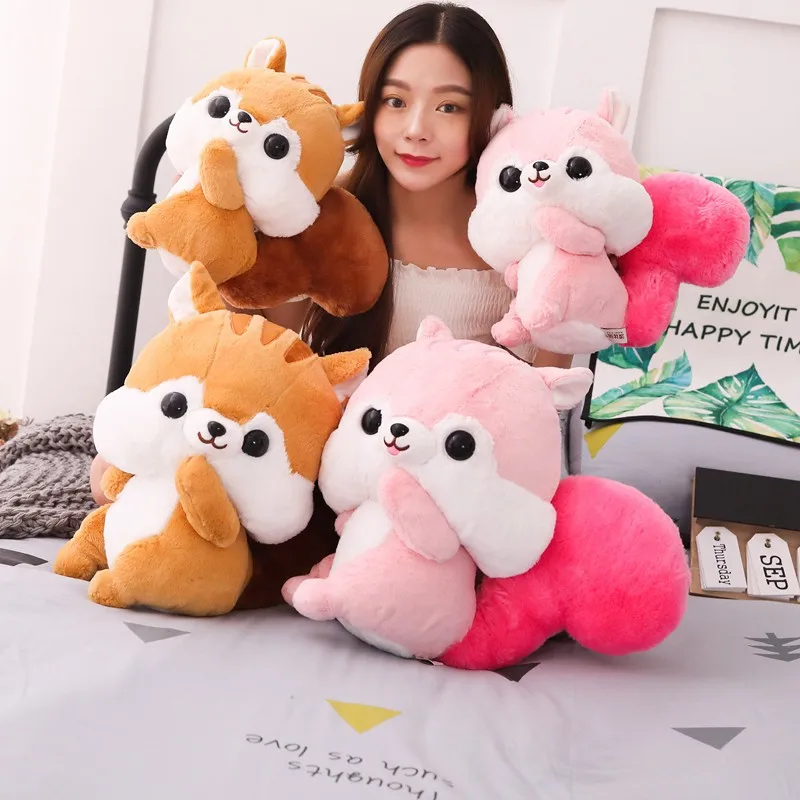 33cm/42cm Super Cute Squirrel with Long Tail Plush Toy Stuffed Soft Cartoon Animal Doll Kawaii Baby Birthday Gift for Children | Игрушки и