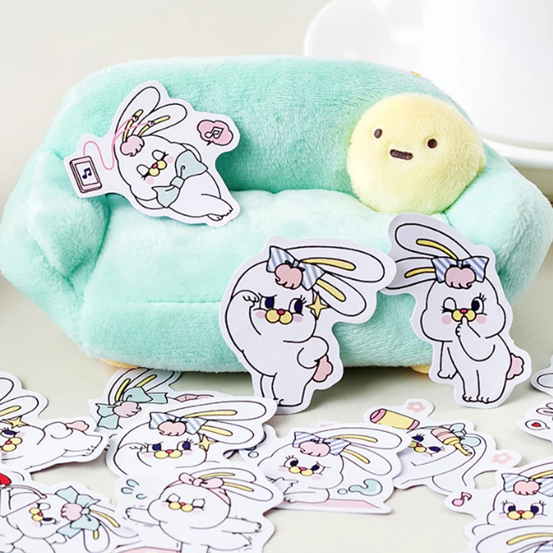 

45 Pcs/box lose weight rabbit paper sticker DIY decoration stickers diary photo album scrapbooking planner label stickers