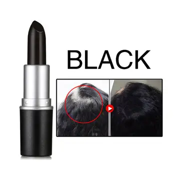 

One Time Hair Dye Stick Black Grown Lipstick Shape Temporary Hair Colorants DIY 3s Fast Cover White Hair