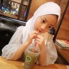 24 шт./лот) маленькие девочки мусульманский хиджаб дети исламский шарф, цвета в ассортименте XHGT025a