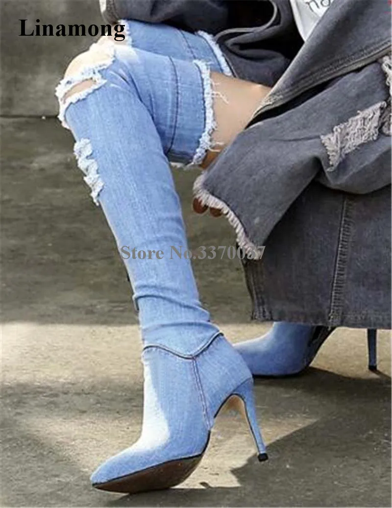 pointed toe over the knee boots