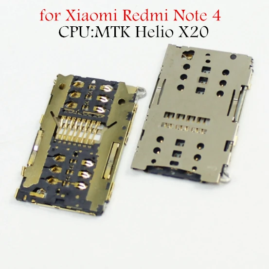 

for Xiaomi Redmi Note 4 MTK Helio X20 SIM Card Reader Card Slot Tray Holder Connector Socket Redmi Note 4 Repair Spare Parts