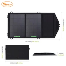 

Renepv 8W foldable solar charger monocrystalline silicon solar panel for power charging for Iphone/IPAD/Android USB port