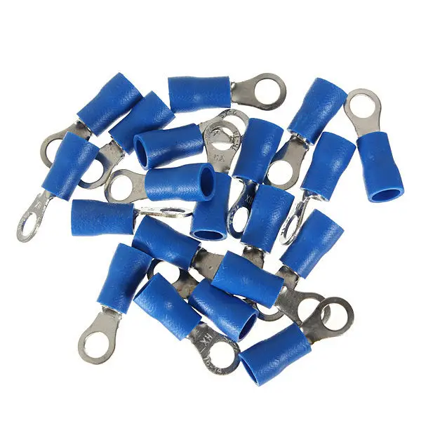 

20pcs Ring Ground Insulated Wire Connector Electrical Crimp Terminal 14-16AWG M4