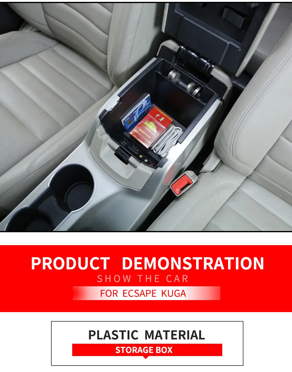 Мой хороший автомобиль ABS черный автомобиль центральный ящик для хранения подлокотника коробка для хранения для Ford Kuga Escape 2013- Аксессуары