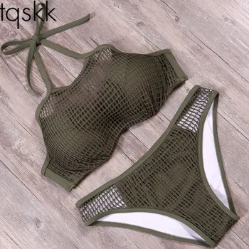 

TQSKK 2019 New Arrival Sexy Push Up Solid Bikinis Women Swimwear Low Waist Swimsuit Plus Size Bathing Suits Brazilian Biquni