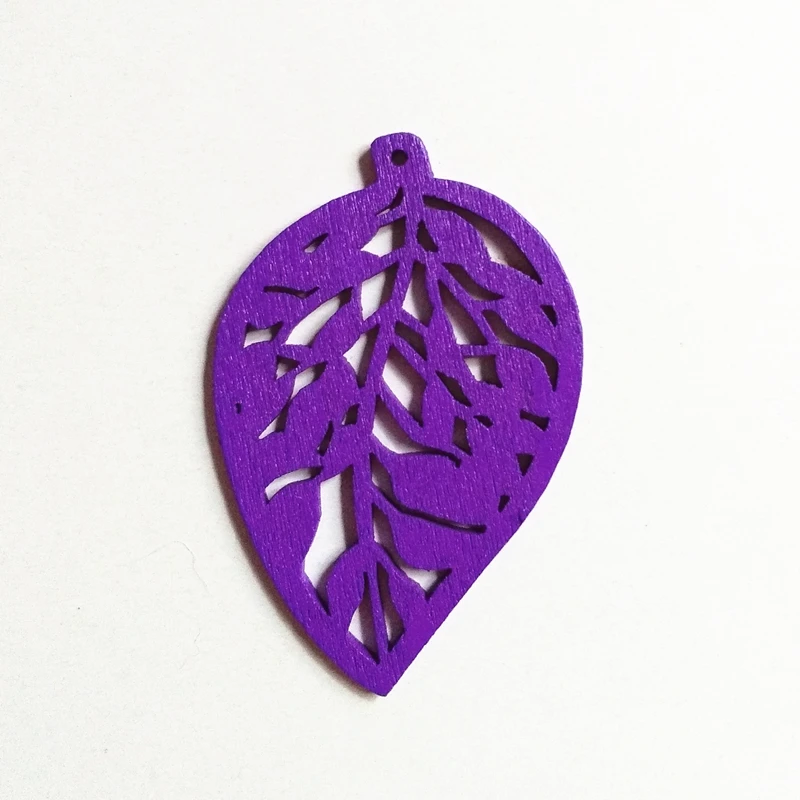

12pcs/lot Laser engraving hollow out Leaves Wood Pendant For Key Chains Necklace for Toy For Earring DIY Accessories