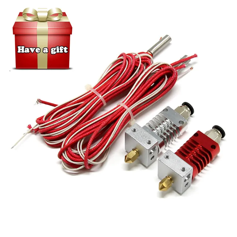 

V6 J-head Hotend Extruder Kit 3D Printers Part Block Thermistors Nozzle 0.4mm 1.75mm Filament Bowden Parts For Ender-3 CR-10S