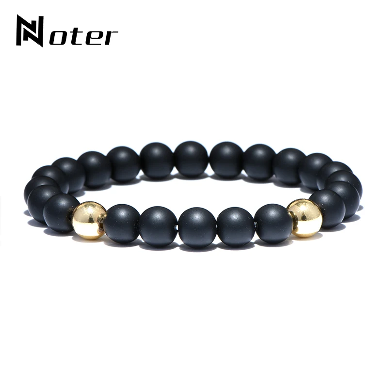 

Noter Luxury Zirconia Shambhala Beads Bracelet Minimalist Black Natural Stone Beaded Braclet For Women Men Yoga Jewelry