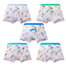 5 шт./партия, детское нижнее белье с героями мультфильмов шорты-боксеры из модала для мальчиков, детские трусы до середины икры с мультяшным принтом YFP39