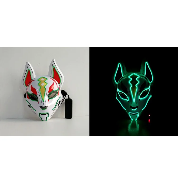 Fortniter Fox Mask Led Light Mask Halloween Pary Cosplay Prop Adult Kids Drift Mask Christmas Gift (26)