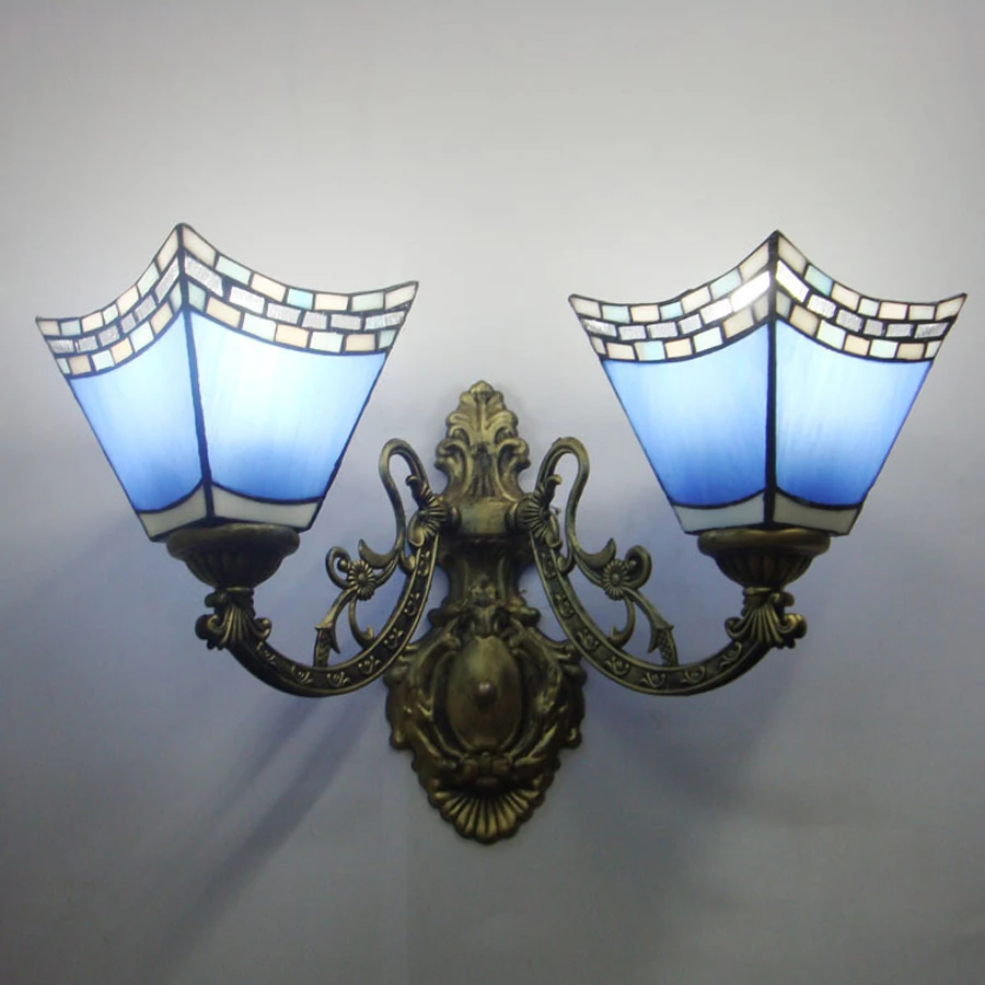 Mediterranean Tiffany blue wall lamp aisle lamp balcony lamp bathroom