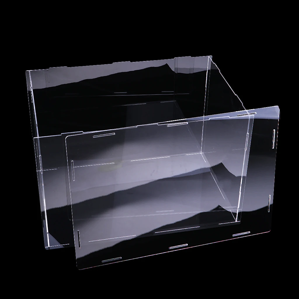 Transparent Acrylic Display Case Tray Dustproof Storage Show Box 32x25x25cm