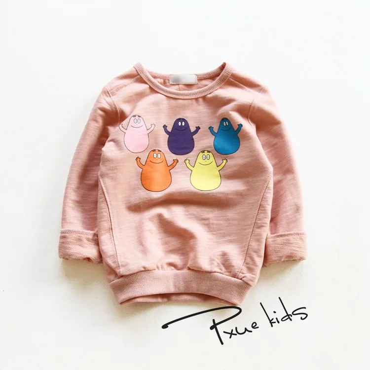 

2-7Y Kids girls t shirts Spring and Autumn 2017 new cotton children Sweatshirt boys Tops T-Shirts Jchao Cartoon pullover
