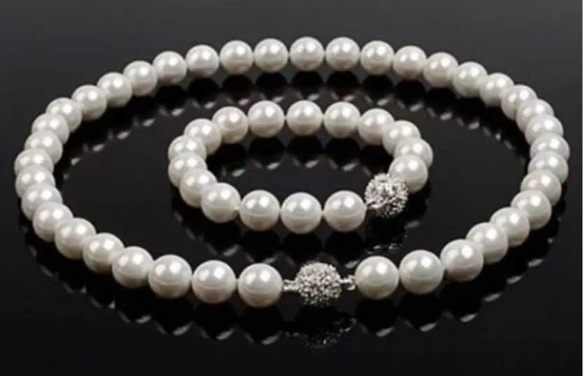 

FREE SHIPPING HOT sell new Style >>>> 10-11mm natural Japanese seas White pearl necklace 18inch bracelet 7.5inch