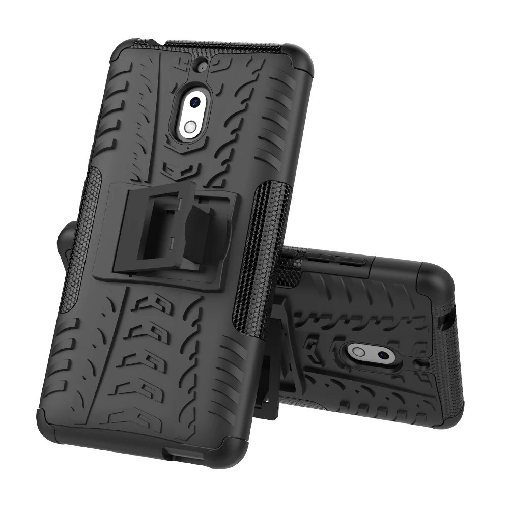 

1pcs Tire Rugger Armor Hybrid Impact Resistant Removable Hard Case With Kickstand For Nokia 2.1