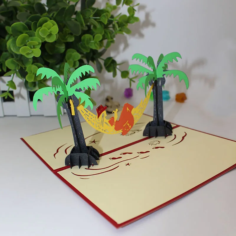 3D женские туфли-лодочки сделанные вручную красивые девушки под кокосовой пальмы