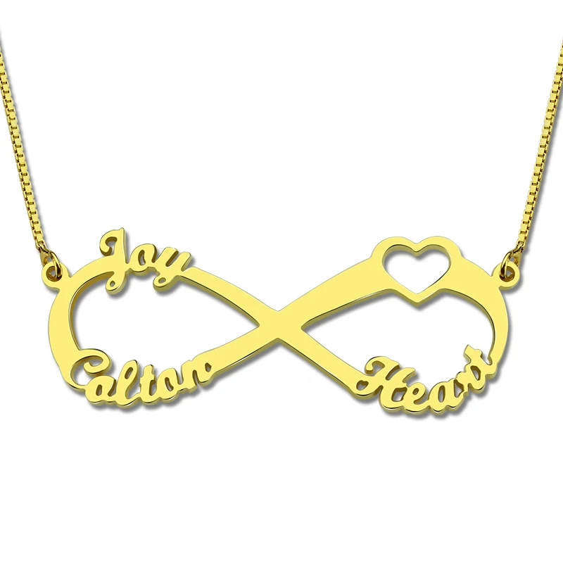 

AILIN Gold-color Infinity Necklace with Three Names Infinity Nameplate Fashion Gift for Girlfriends