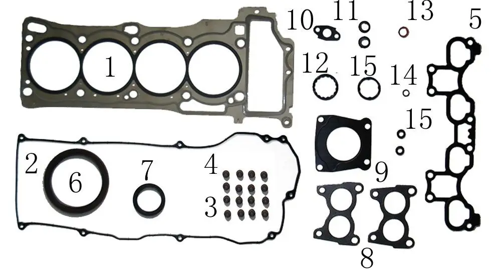 

New Full Gasket Set fit for Nissan QG18DE ALMERA Mk II/PULSAR VII, 10101-4M728 ,50218900, 10101-4M726