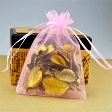 30x40 см большие сумки из органзы розового цвета Embalagem Para Presente Рождественские Свадебные большие подарочные сумки 100 шт/партия