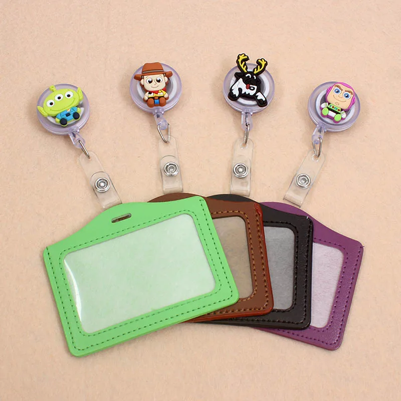

Cartoon Buzz Lightyear Retractable Badge Reel silicone Student Nurse Doctor Exihibiton ID Name Card Badge Holder Office Supplies