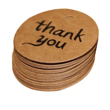 

100 Pcs/bag Vintage Paper Brown Message Card Bookmarks For Congratulation Thanks Gift Invitation