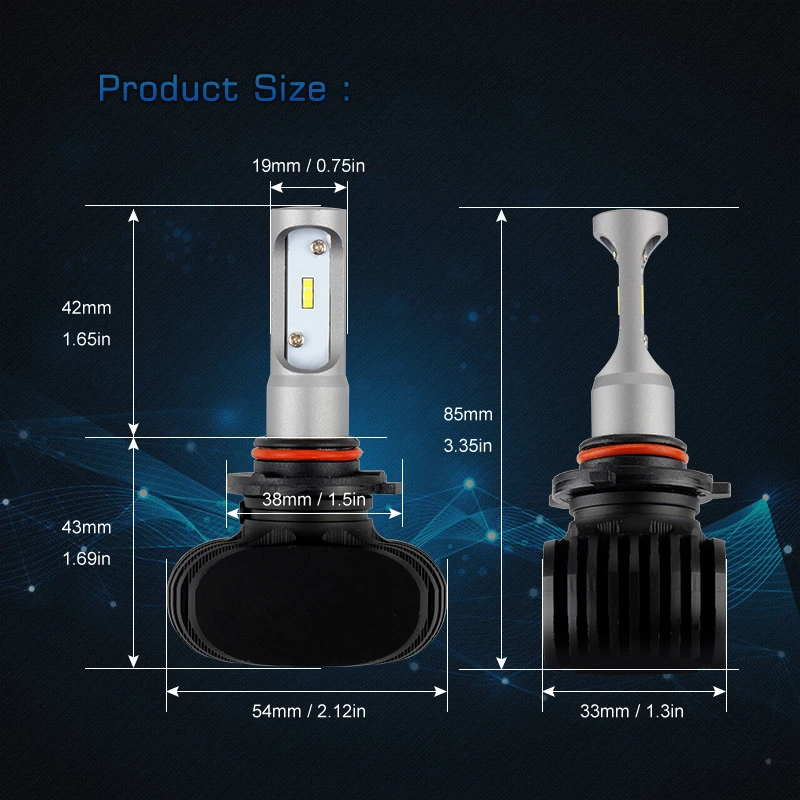 Автомобисветильник фара OKEEN 2x12 В S1 H7 LED H4 H1 H3 H8 H11 H13 9004 9005 9006 9007 50 Вт 8000лм