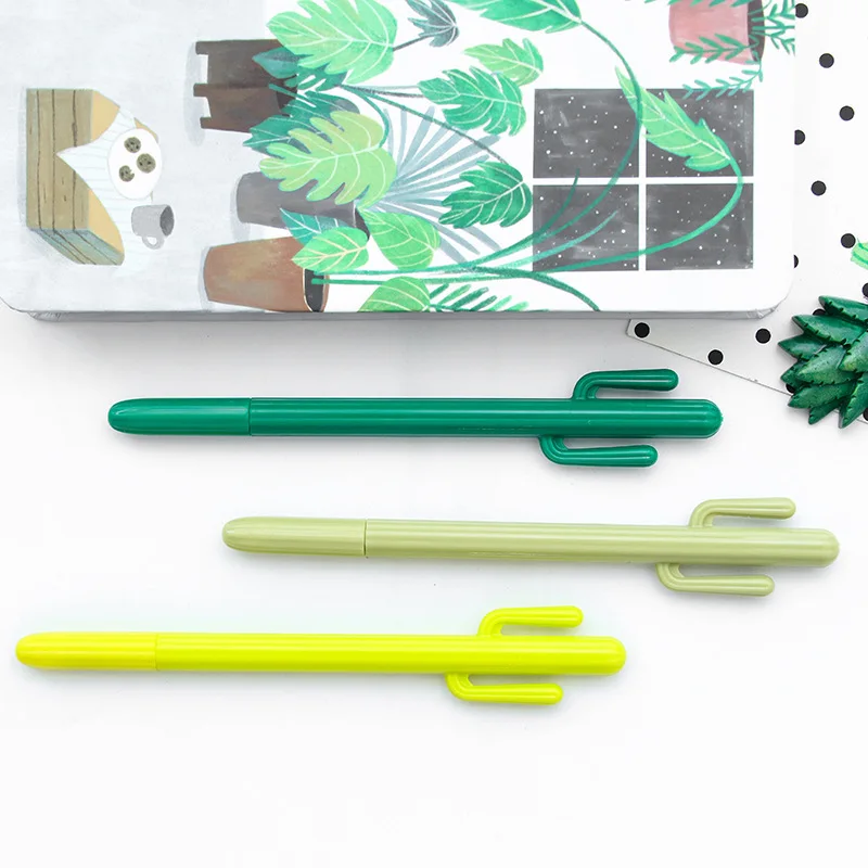 48 pcs/Lot Green plant Cactus roller ball pen Black color 0.5mm ballpoint Stationery Office accessories school supplies 48 pcs/Lot Green plant Cactus roller ball pen Black color 0.5mm ballpoint Stationery Office accessories school supplies