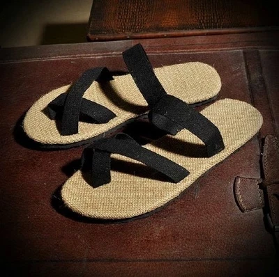 

2016 Summer Men's Slippers Breathable Men Sandals Slippers Male Flip Flops British Beach hemp cane Sandals