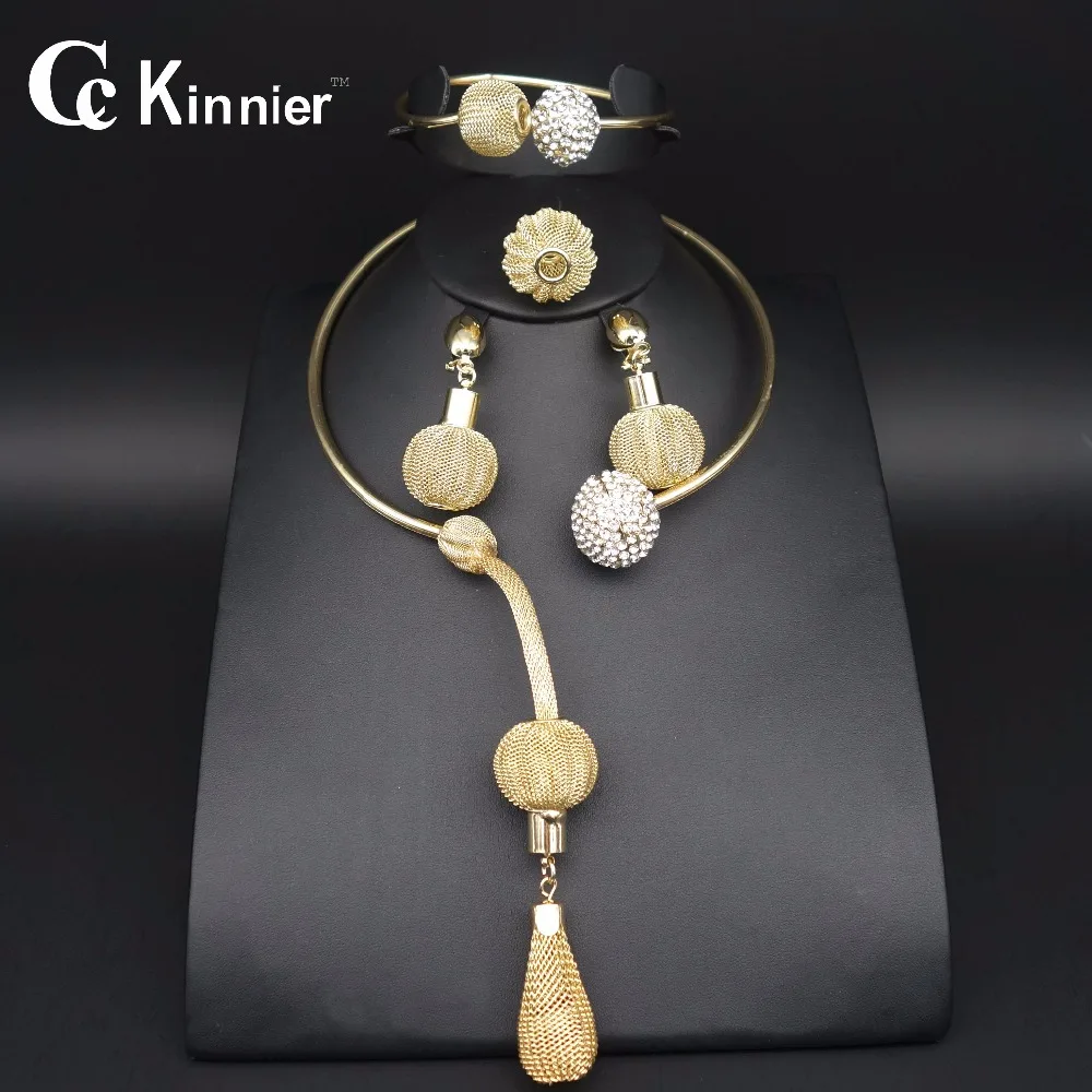 

11.11 HOT Fashion jewelry set Nigeria Dubai gold-color African bead jewelry wedding jewelry set african beads jewelry sets