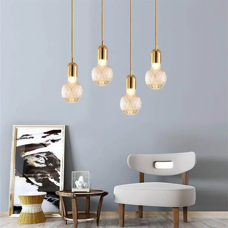 110-220V Golden Single Pineapple Pendant Light Indoor Aisle Living Room Decorative Lighting No Bulb Included(Golden) | Лампы и