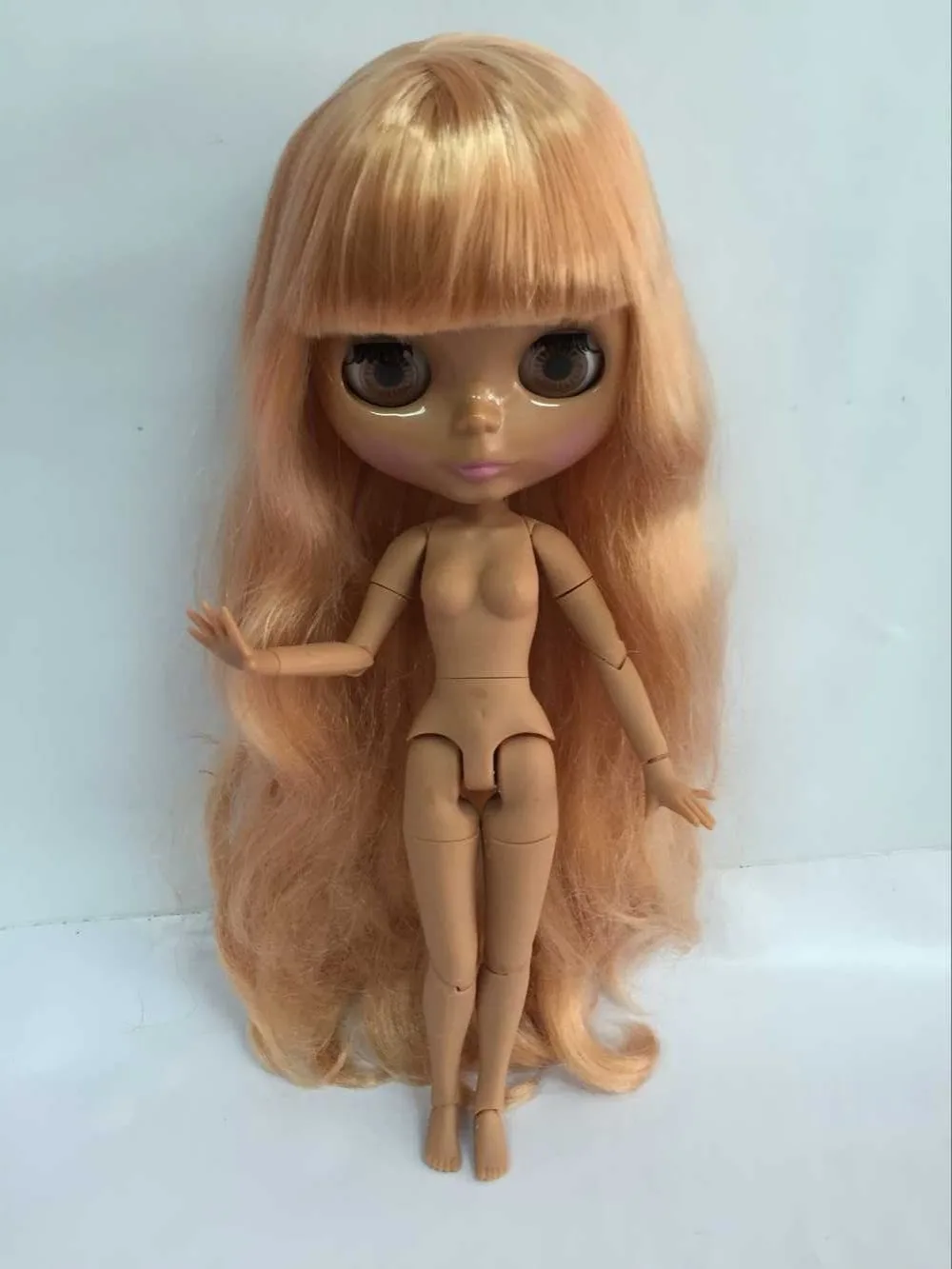 

Free shipping cost joint body Nude Doll, black skin Factory doll ,Suitable For DIY Change BJD Toy For Girls