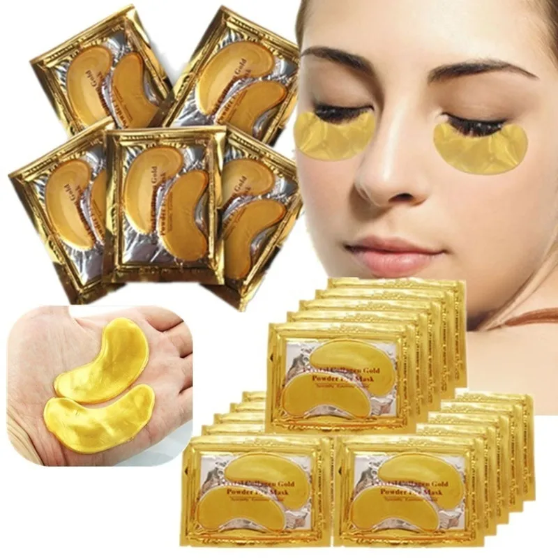 10pcs=5 Pack Eye Mask Golden Crystal Collagen Eye Mask Anti Dark Circle