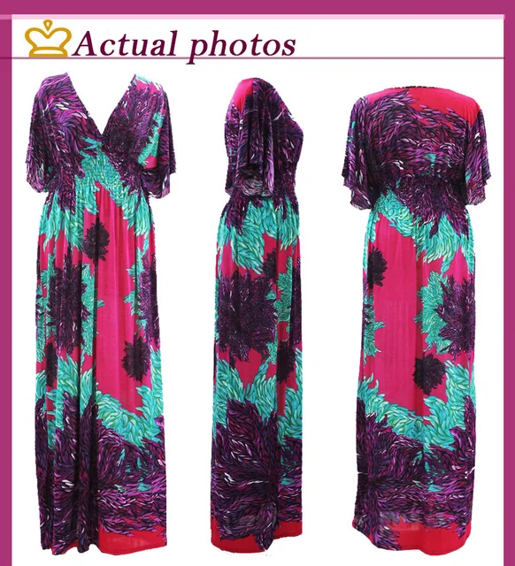 Womens Elegant Print Dress For Vacation Maxi Long Dresses
