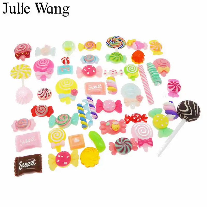 Julie Wang, 20 шт., Случайно отправлено, смола, леденец, конфета, слизи, кабошон, подвески, подвески, ювелирные изделия, аксессуары, украшение для дома, телефона