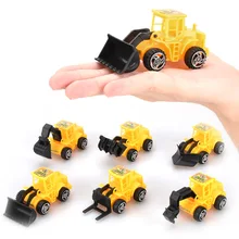 6 шт/лот мини экскаватор модели игрушечных автомобилей для детей наборы транспортных средств стоительный бульдозер инженерный автомобиль инженер модель игрушки