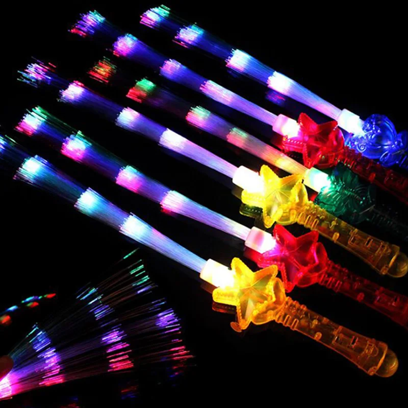 Ledluminouslight upchristmashaloween toy ledconcertparty light stick glow in the dark glow fiber optic sticks for party  (2)