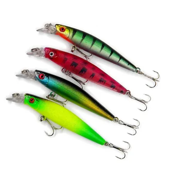 

8pcs/lot new Minnow Fishing Lures 10.5CM-9.5G-4# hooks fish minow lure tackle hard bait pesca wobbler isca artificial swimbait