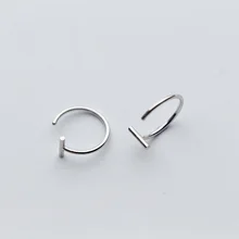 Гипоаллергенный минималистский прямой короткий Стик 925 пробы Серебряный ушной крючок персонализированные креативные серьги-гвоздики для женщин и мужчин подарок
