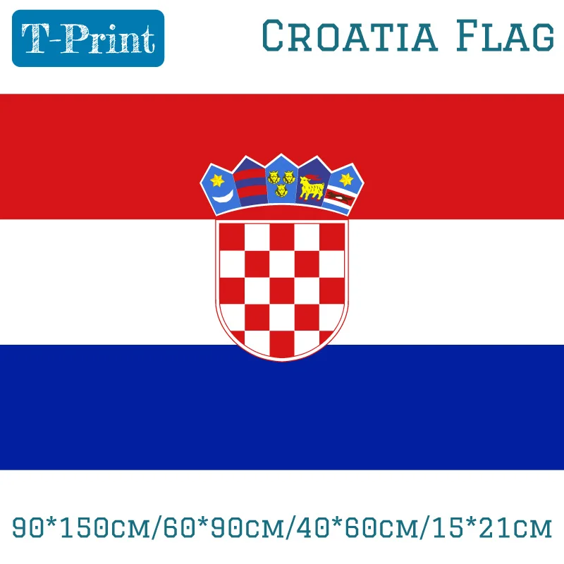 90*150 см/60*90 см/40*60 см/15*21 см Хорватский национальный полиэфирный флаг 3x5 футов для