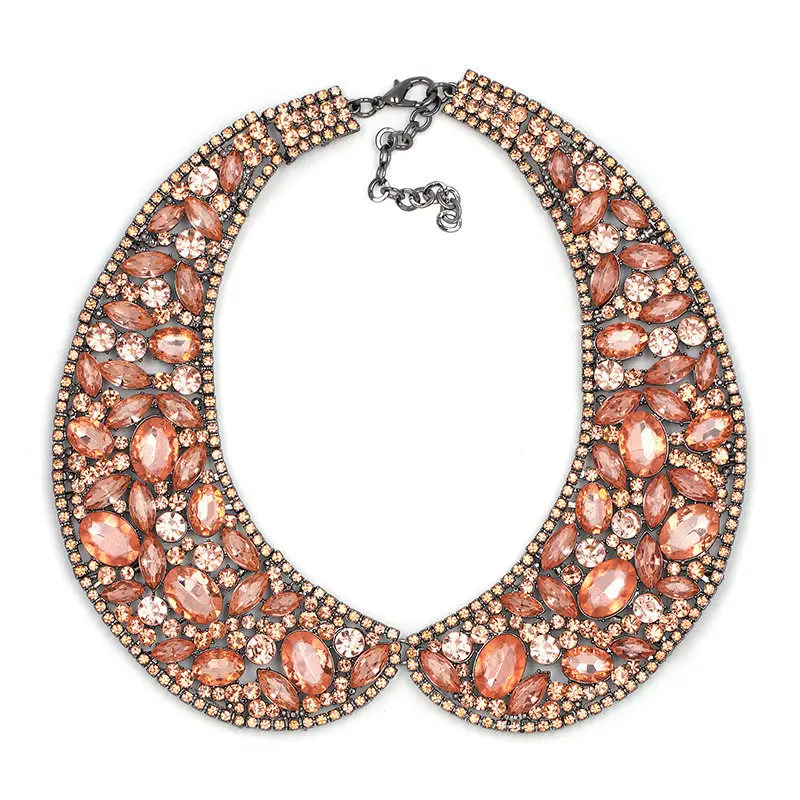 JURAN Новое Макси ожерелье Роскошные Чокеры ожерелье для женщин Модный воротник Bijoux модное свадебное массивное ожерелье ювелирные изделия - Окраска металла: Pink