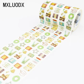 

Japanese Colored Washi Tape Set DIY Masking Paper Tape Office Stationery Decorative Adhesive Tape Sticky Scrapbook 1PCS