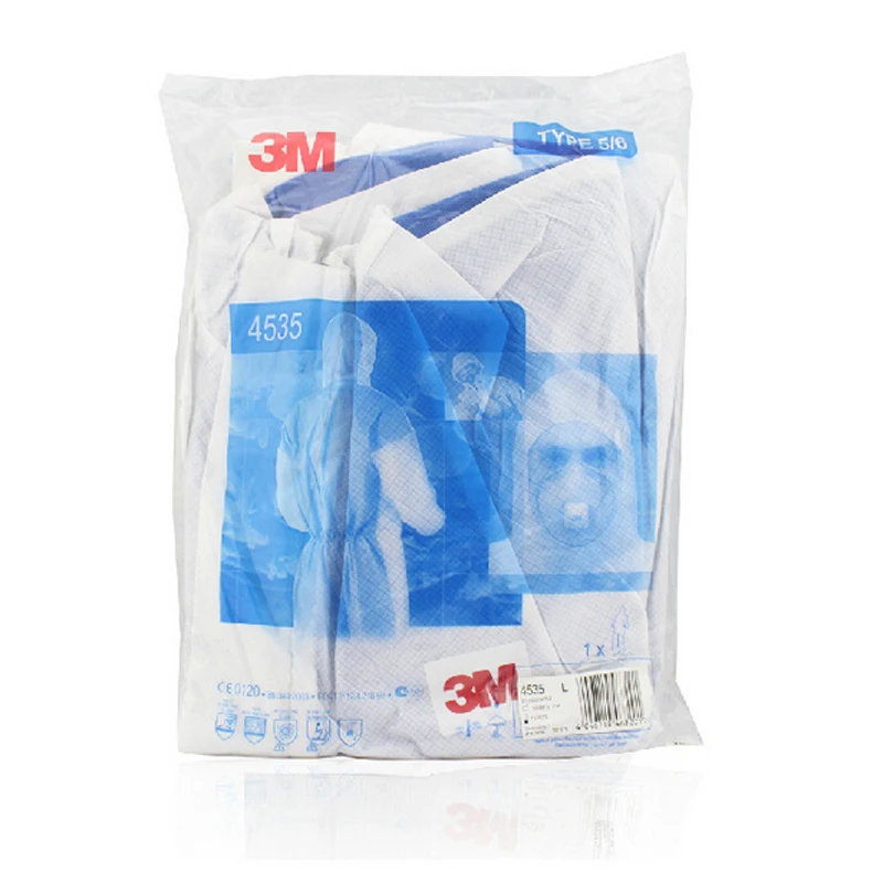 Work coverall suit 3M 4535 Non-Woven Coverall CleanRoom Clothes Anti static Anti chemical liquid splash effective protection of particles