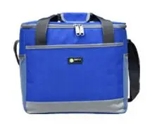 12L 16L 22L оксфордская утолщенная сумка-холодильник, большая Термосумка для пикника, Ланч-бокс, упаковка со льдом, еда, напитки, транспортное средство, теплоизоляционная сумка на плечо, крутая сумка - Цвет: blue 16L