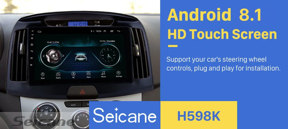 Cheap Seicane 9 inch Android 8.1 for 2011 2012 2013 2014 2015 2016 Hyundai Elantra Radio GPS Navigation System with HD Touch SWC 0