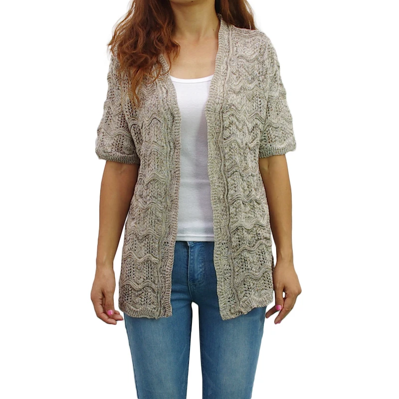 2016 Spring Summer Women Cardigan Plus Size Open Computer Knitted Sweater Short Sleeves Hollow out Coat Casual Dress