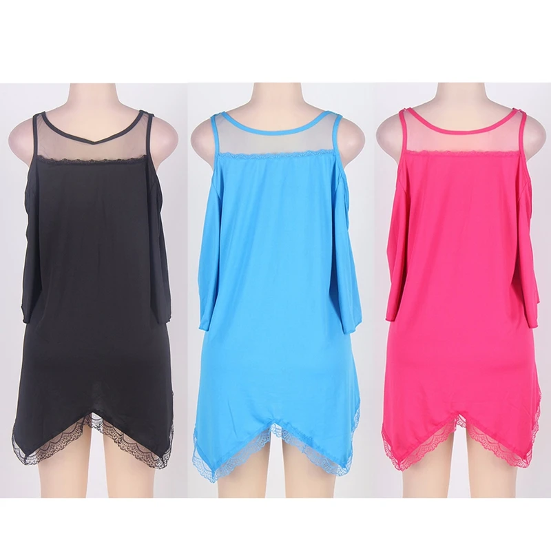 السيدات مثير ملابس النوم البيبي دول معطلة الكتف زائد حجم قميص نوم أسود الأزرق الوردي الساخن بيع