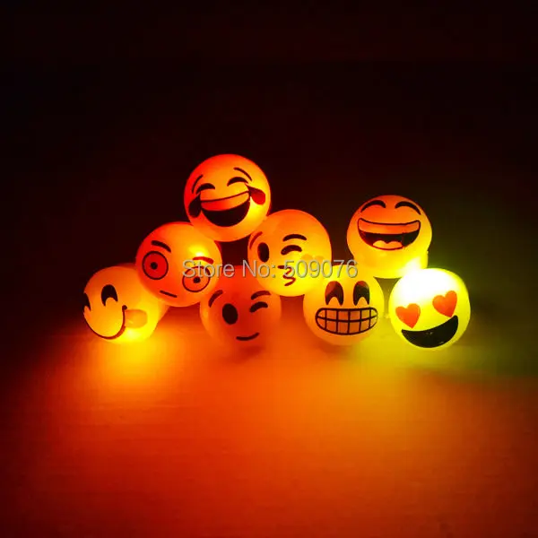 

Free shipping 1152pcs/lot led finger light Light-Up Emoji Jelly Rings Emoticon Flashing LED Emotions Favors Blinking