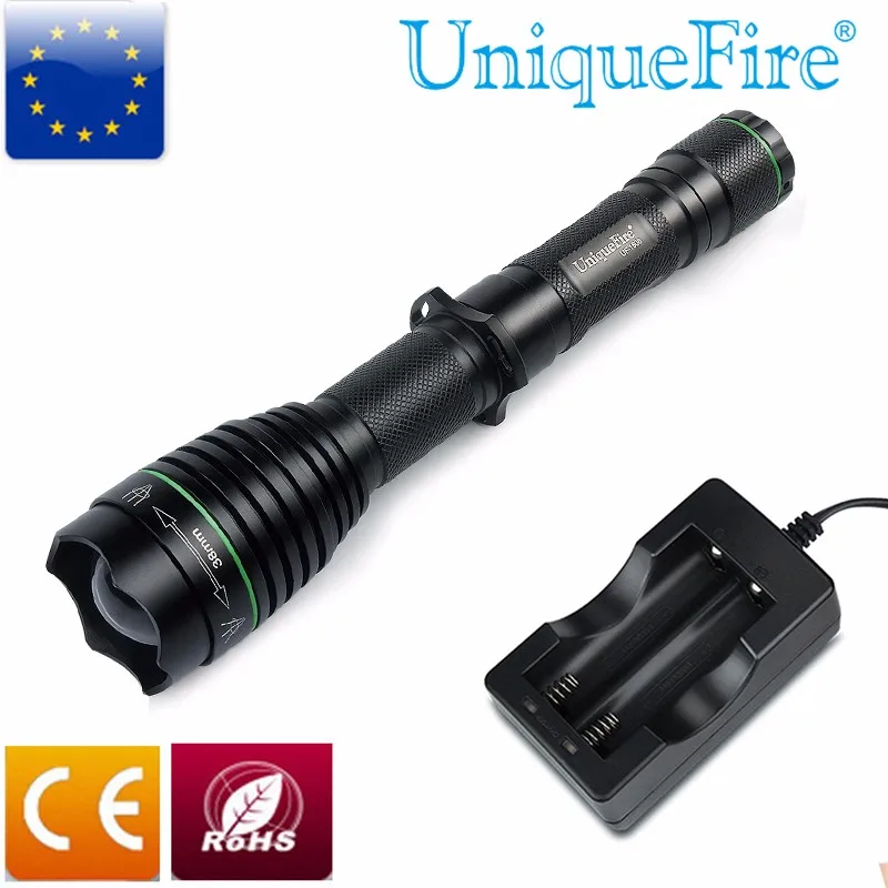 UniqueFire 1508-38mm-850nm Светодиодный Фонари для охоты, фонарь 18650 + два слота Зарядное устройство Черный Invisiable инфракрасный свет Бесплатная доставка